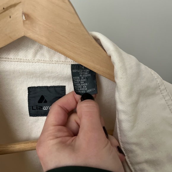 Vintage Chore Coat Off White Denim Cotton Shacket - Picture 3 of 6